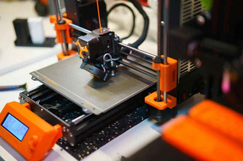3D printer in operation for modern construction manufacturing