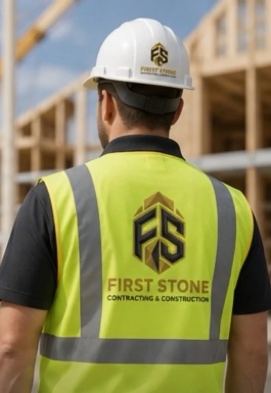 First Stone construction professional on site