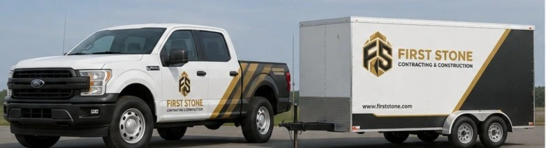 First Stone branded truck and trailer